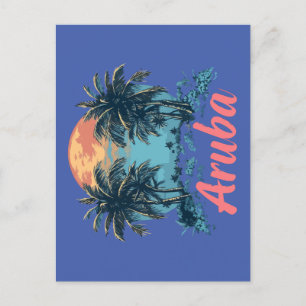 Cartão Postal Design da Ilha de Aruba (Versão 2) - Carro postal