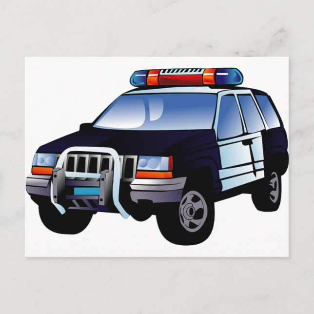 Cartão Postal Design da Polícia Carro Digital Destino de Arte (Frente)