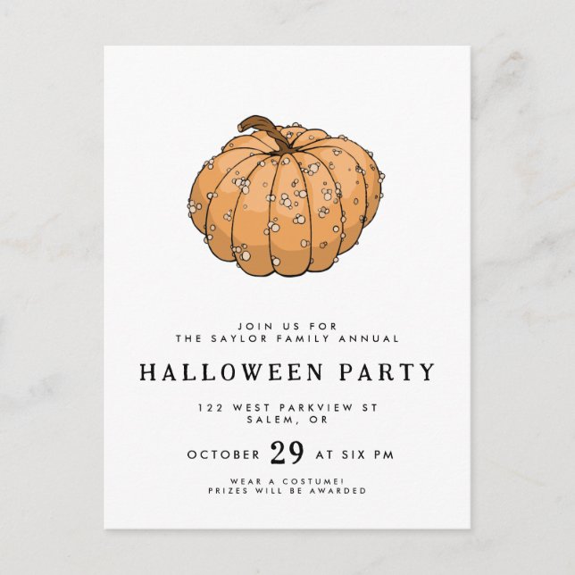 Cartão Postal Design de abóbora-cabeça (Frente)