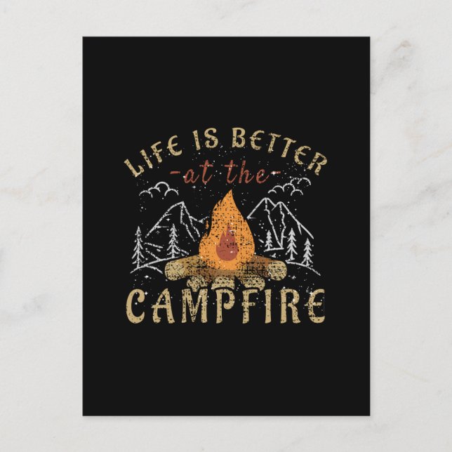 Cartão Postal Design de acampamento Campfire (Frente)