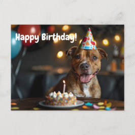 Cartão Postal Design de aniversário da Cute Staffordshire Bull t