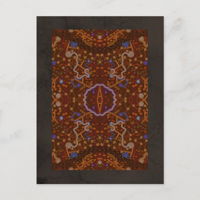 Cartão Postal Design de Arte ao estilo australiano Walkabout (Frente)