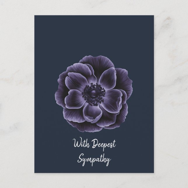 Cartão Postal Design de Arte Botânica com Bloom Puro Escuro (Frente)