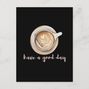 Cartão Postal Design de Arte de Latte Lavanda Aconchegante