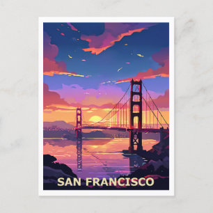 Cartão Postal Design de Arte Gráfica de São Francisco