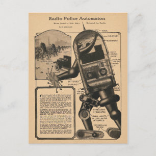 Cartão Postal Design de Automação da Polícia de Rádio Vintage 19