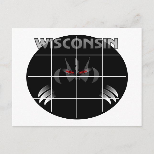 Cartão Postal Design de Badger do Estado de Wisconsin (Frente)
