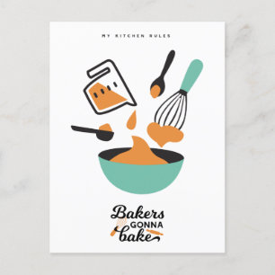 Cartão Postal Design De Baking Para Boladores