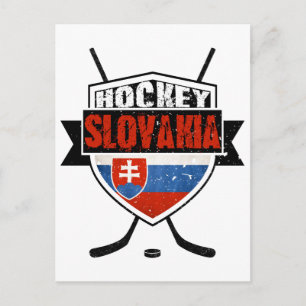 Cartão Postal Design de Bandeira da Eslováquia de Hockey