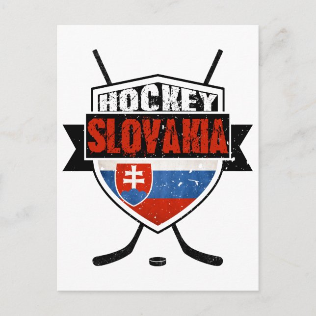 Cartão Postal Design de Bandeira da Eslováquia de Hockey (Frente)