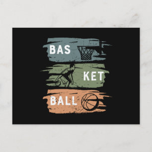 Cartão Postal Design de basquete legal com 3 cores