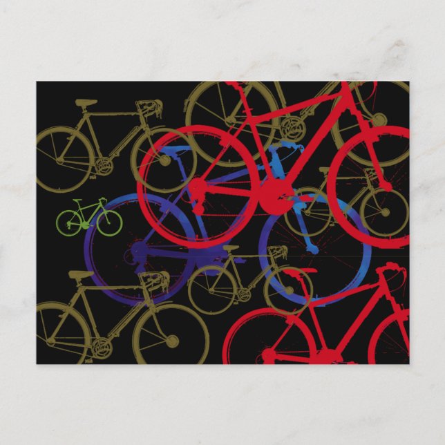 Cartão Postal design de bicicletas art (Frente)