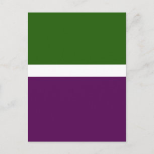 Cartão Postal Design de Bloco de Cor Simples Verde Branco Roxo