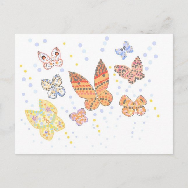 Cartão Postal Design de borboleta (Frente)