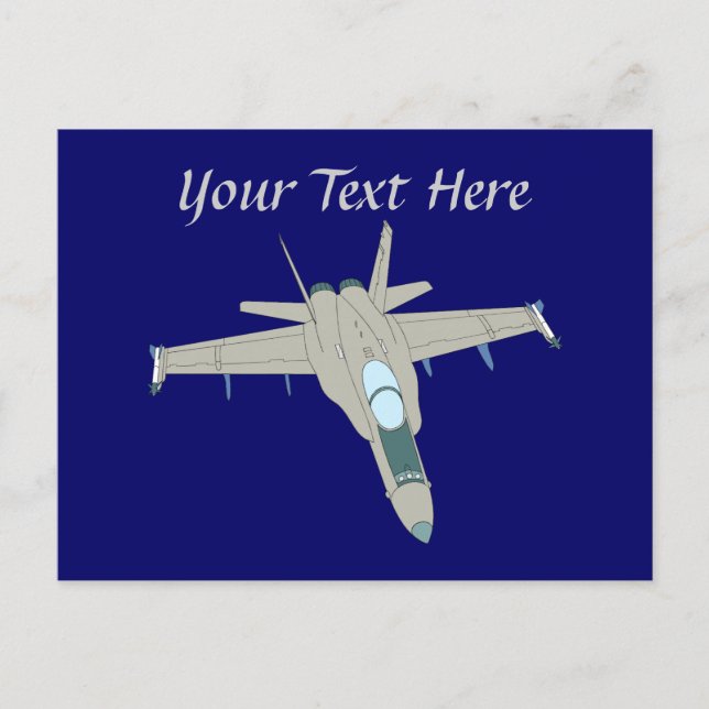 Cartão Postal Design de Caça F18 Hornet (Frente)