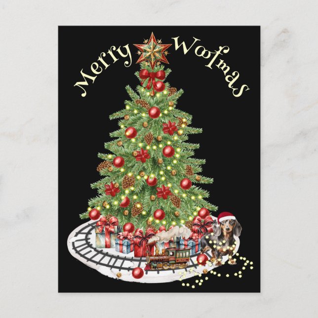 Cartão Postal Design de Cachorro de Woofmas feliz - Dachshund (Frente)