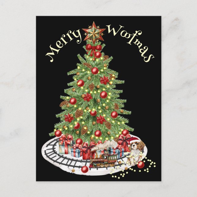 Cartão Postal Design de Cachorro de Woofmas feliz - Rei Charles  (Frente)