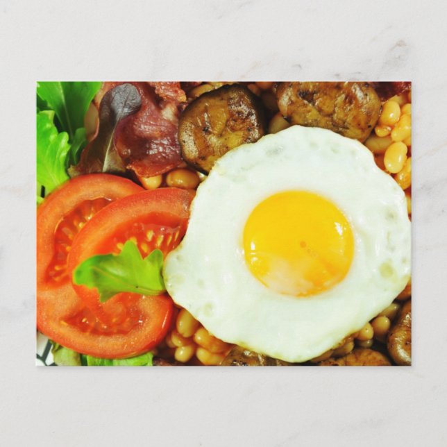 Cartão Postal Design de café da manhã inglês (Frente)