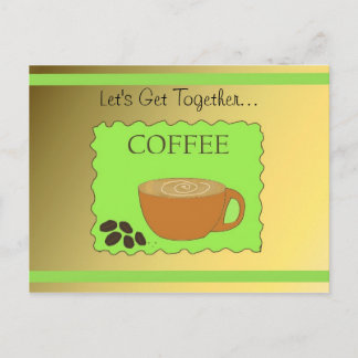 Cartão Postal Design de Café Verde e Mocha