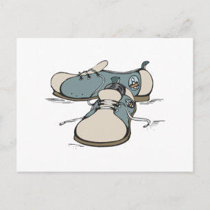 Cartão Postal design de calçados de boliche retrô