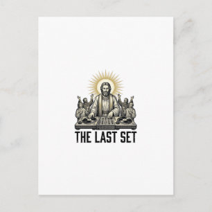 Cartão Postal Design de Camisa DJ Religioso Vintage O Último Con