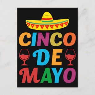 Cartão Postal design-de-camiseta-de-festa-mexicana-cinco-de-mayo