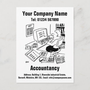 Cartão Postal Design de Cartoon de Contabilidade para Personaliz