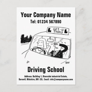 Cartão Postal Design de Cartoon Escolar de Condução para Persona