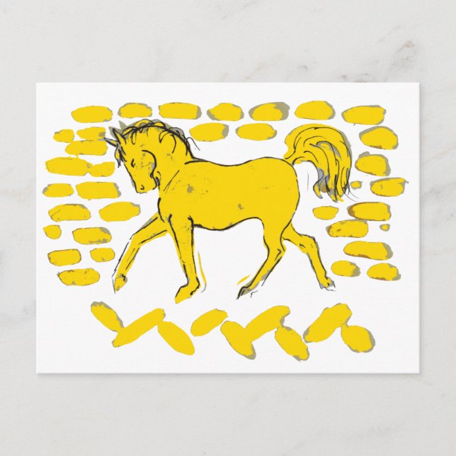 Cartão Postal Design de cavalo amarelo (Frente)