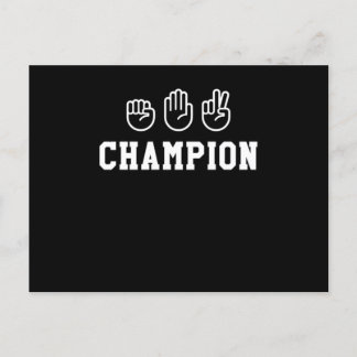 Cartão Postal Design de Champ de Campeão de Tesoura de Papel Roc