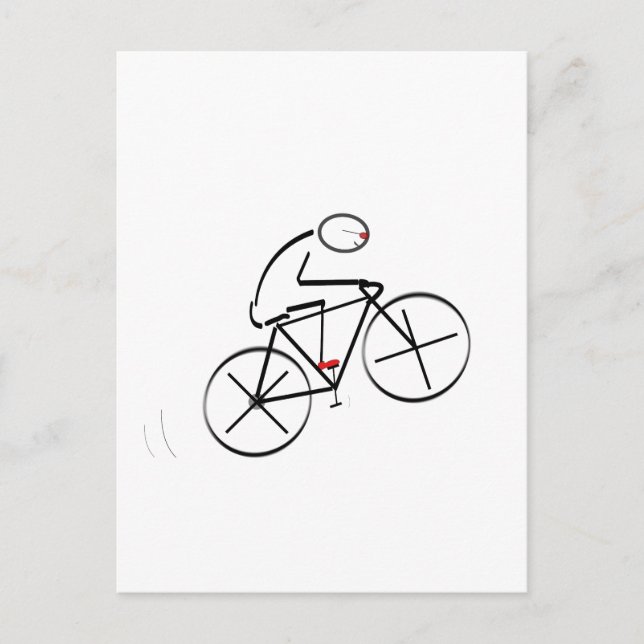 Cartão Postal Design de Ciclista Estilizado (Frente)