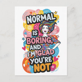 Cartão Postal Design de Citação Negrita Pop Art que Empodera Mul