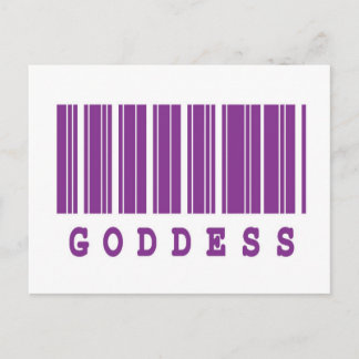 Cartão Postal design de código de barras da deusa