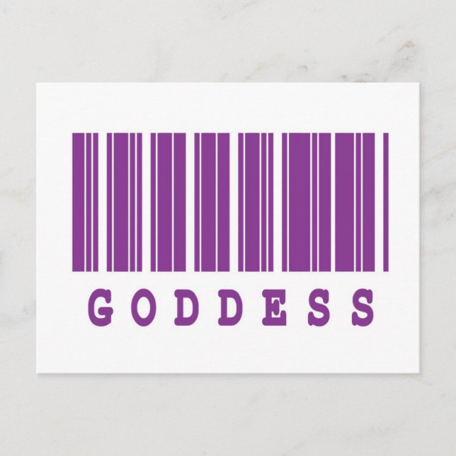 Cartão Postal design de código de barras deusa (Frente)