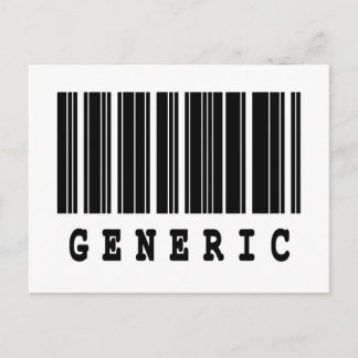Cartão Postal design de código de barras genérico