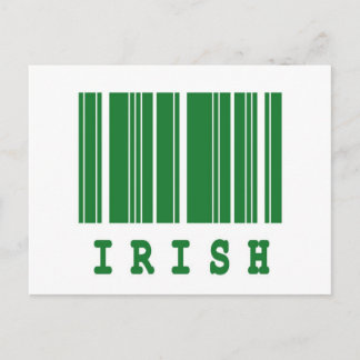 Cartão Postal design de código de barras irlandês