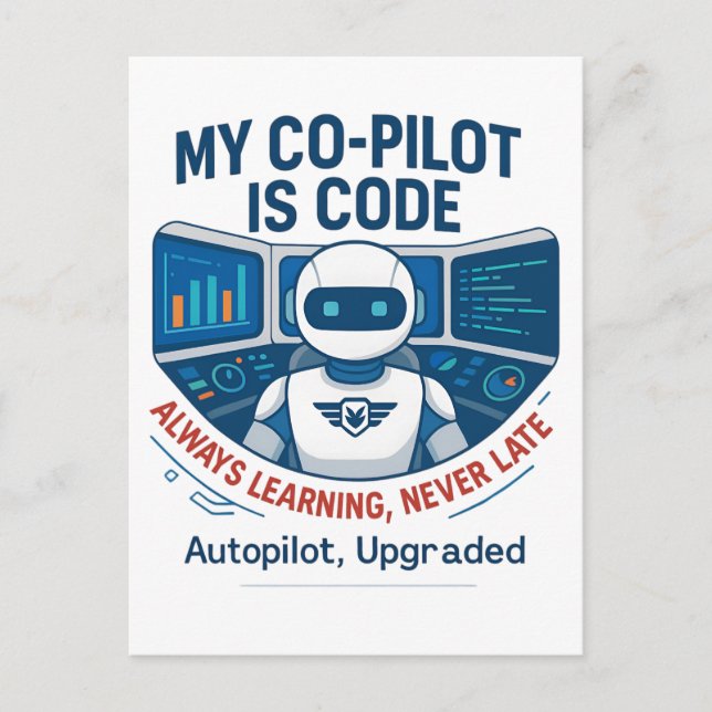 Cartão Postal Design de Código do Co-Piloto de Inteligência Arti (Frente)