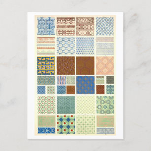 Cartão Postal Design de colheita para Tecidos geométricos/têxtei