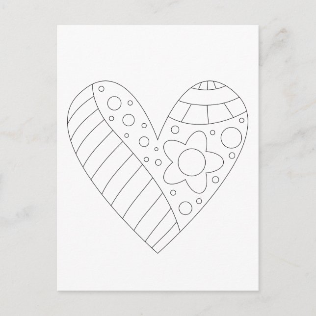 Cartão Postal Design de cor do coração (Frente)