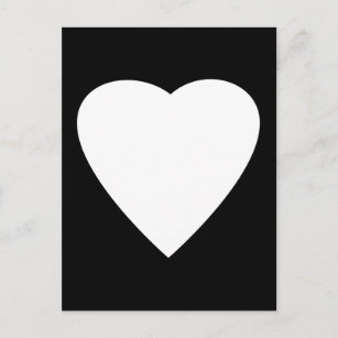 Cartão Postal Design de Coração de Amor Negro e Branco.