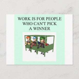 Cartão Postal design de corridas de cavalos de raça pura