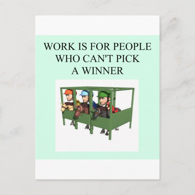 Cartão Postal design de corridas de cavalos de raça pura (Frente)