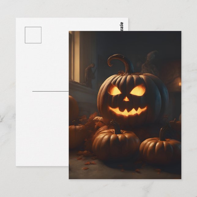 Cartão Postal Design de decoração de Halloween (Frente/Verso)