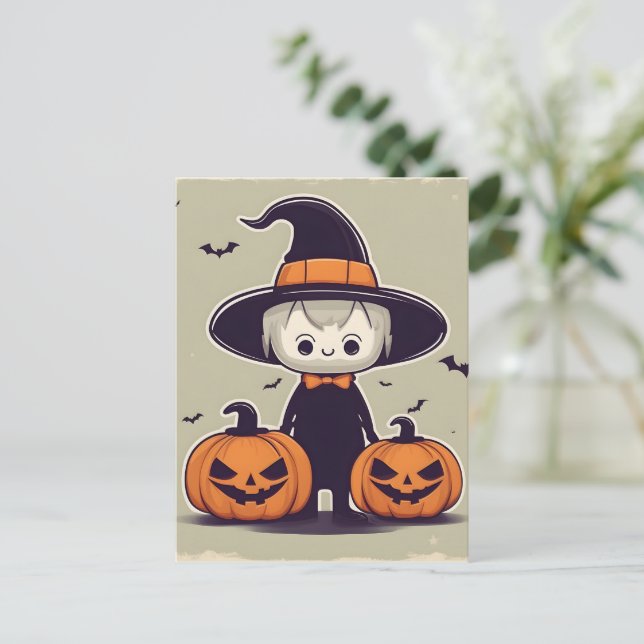 Cartão Postal Design de decoração de Halloween (Em pé/Frente)