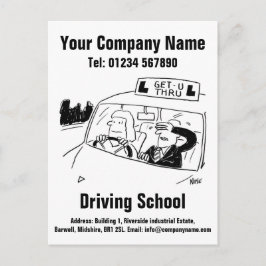 Cartão Postal Design de Desenho Animado de Auto Escola para Pers