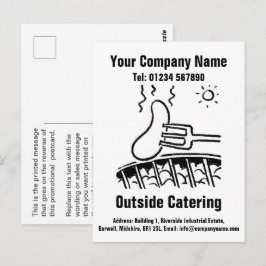 Cartão Postal Design de desenho animado de catering para persona