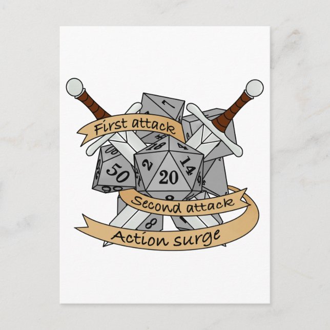 Cartão Postal Design de Dice de Combatente (Frente)