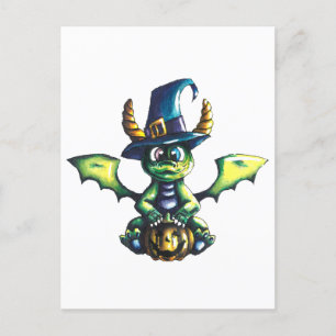 Cartão Postal Design de Dragão de Halloween