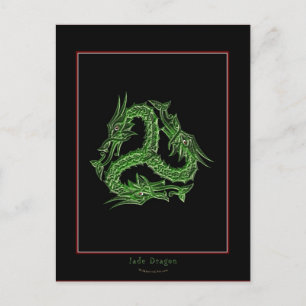 CARTÃO POSTAL DESIGN DE DRAGÃO VERDE CHINÊS