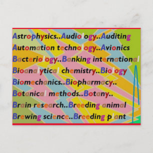 Cartão Postal Design de Educação em cores mistas